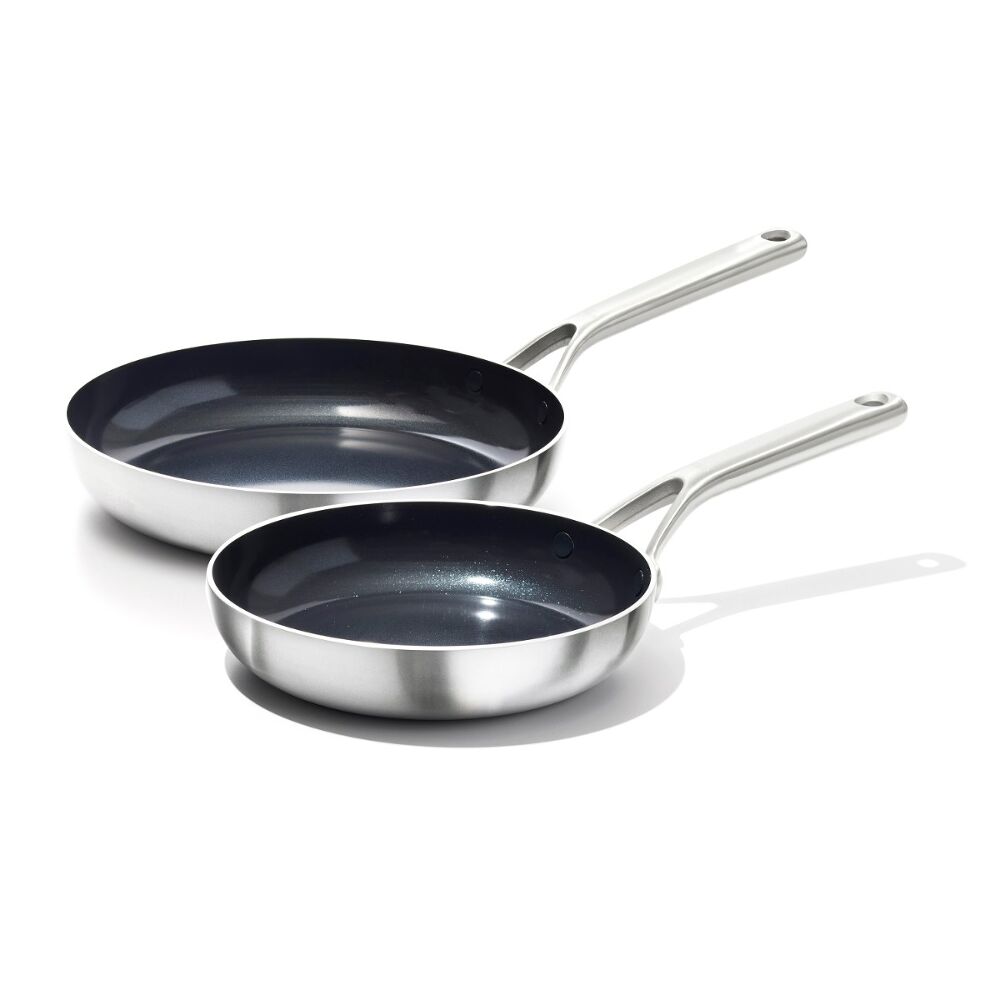 Stainless Steel Mira Series 2 Pack Frypans - Ceramic K9