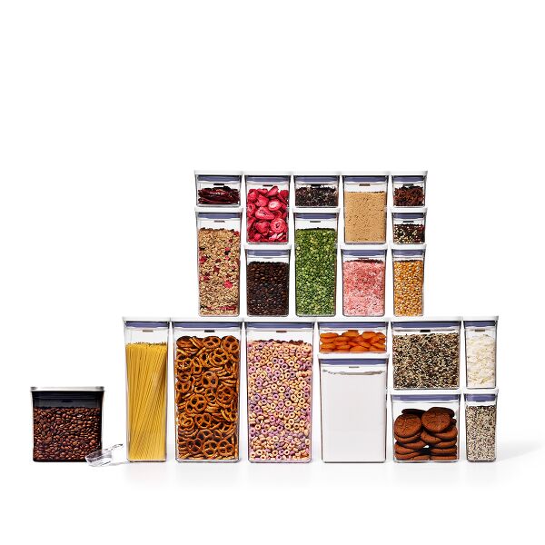 20-Piece POP Container Set & Steel Coffee POP Container (1.7 Qt) with Scoop Bundle E4