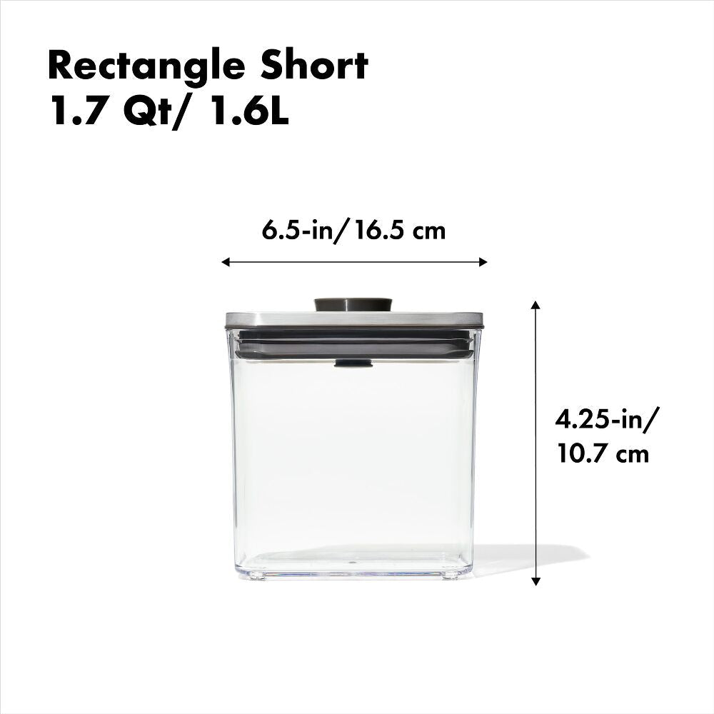 POP Container - Rectangle Short (1.7 Qt/1.6 L) - Matte Black Z5