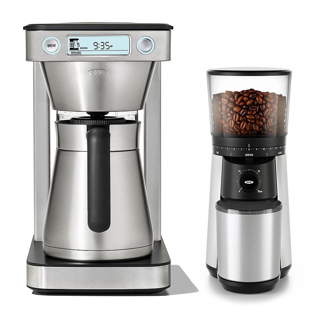 12-Cup Coffee Maker with Podless Single-Serve Function & Conical Burr Coffee Grinder Bundle B5