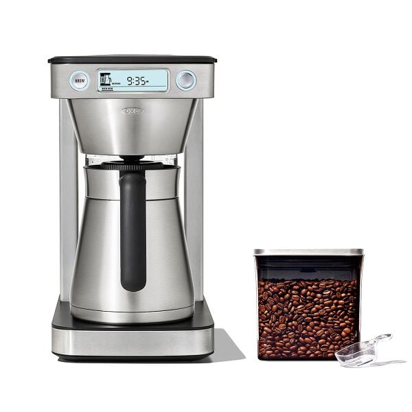 12-Cup Coffee Maker with Podless Single-Serve Function & Steel Coffee POP Container (1.7 Qt) with Scoop Bundle Z2
