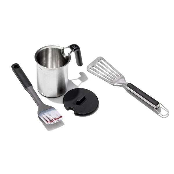 Grilling Basting Pot and Brush Set & Grilling Precision Turner Bundle T7