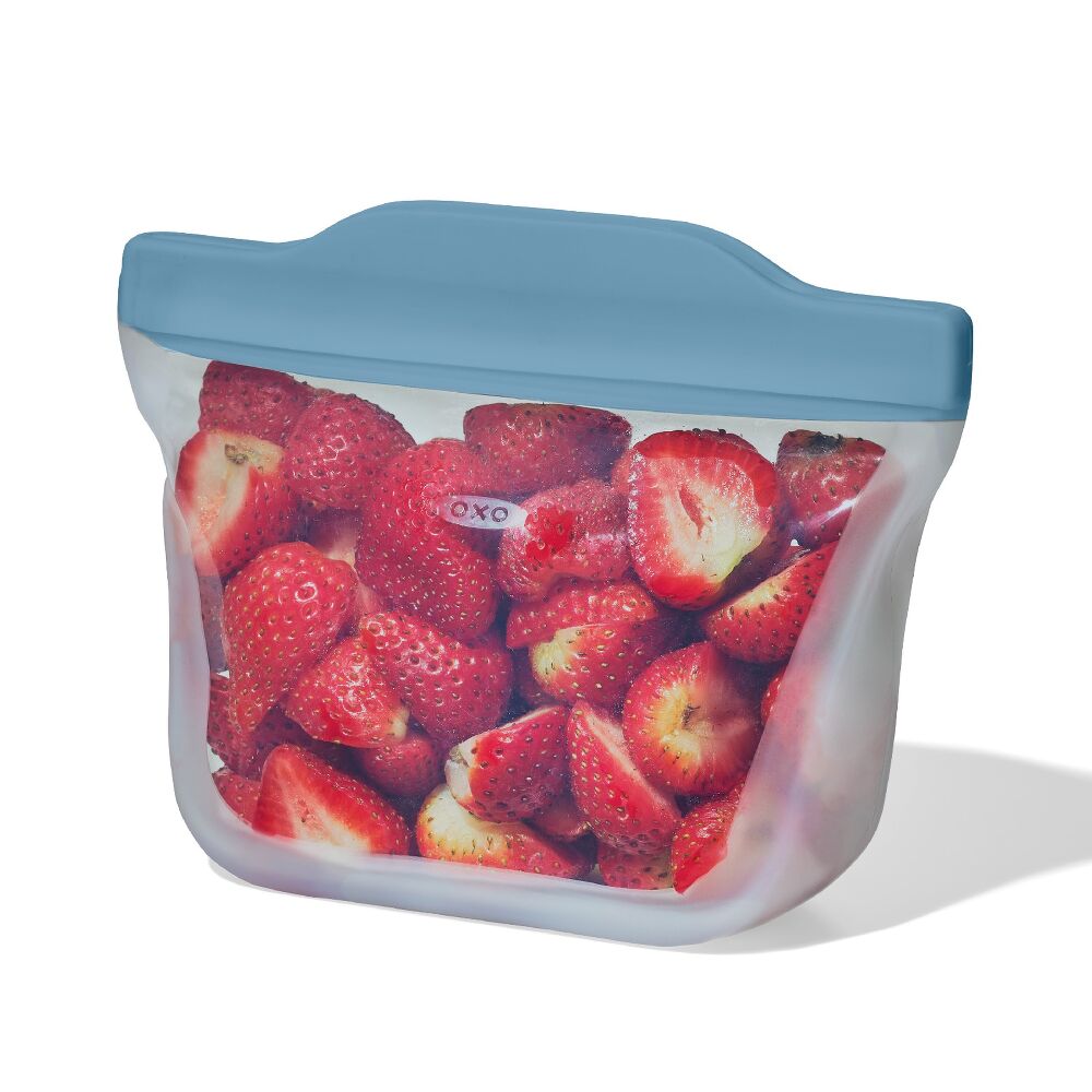Silicone Reusable Bag Stand-Up Snack (12 oz) - Ocean Blue K9