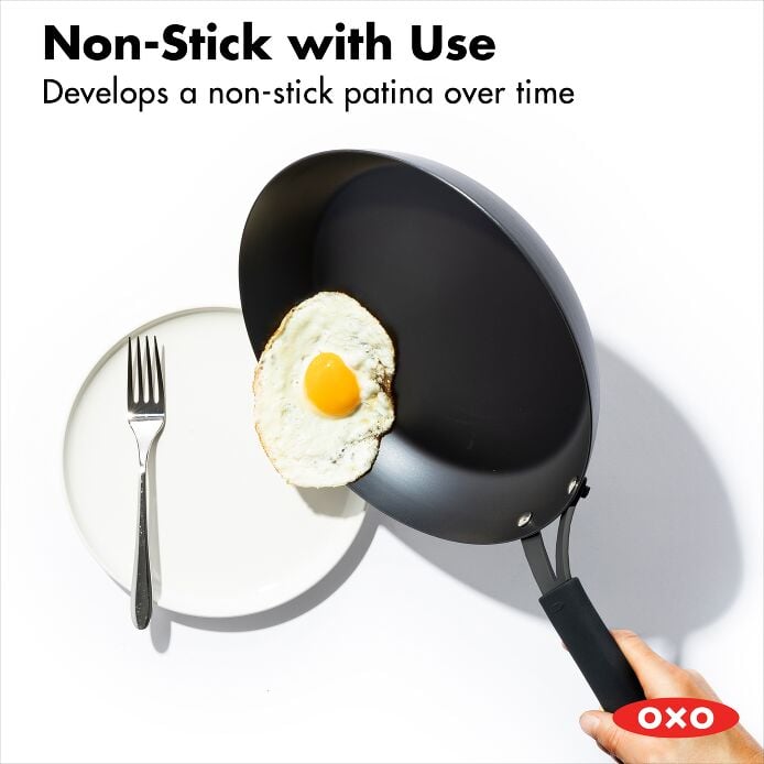 Carbon Steel Obsidian Series 10-Inch Frypan with Silicone Sleeve A8