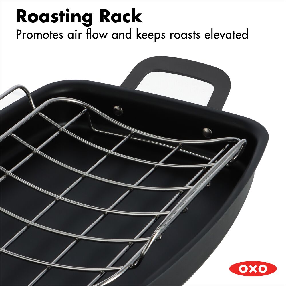 Carbon Steel Obsidian Series Roaster with Rack D8