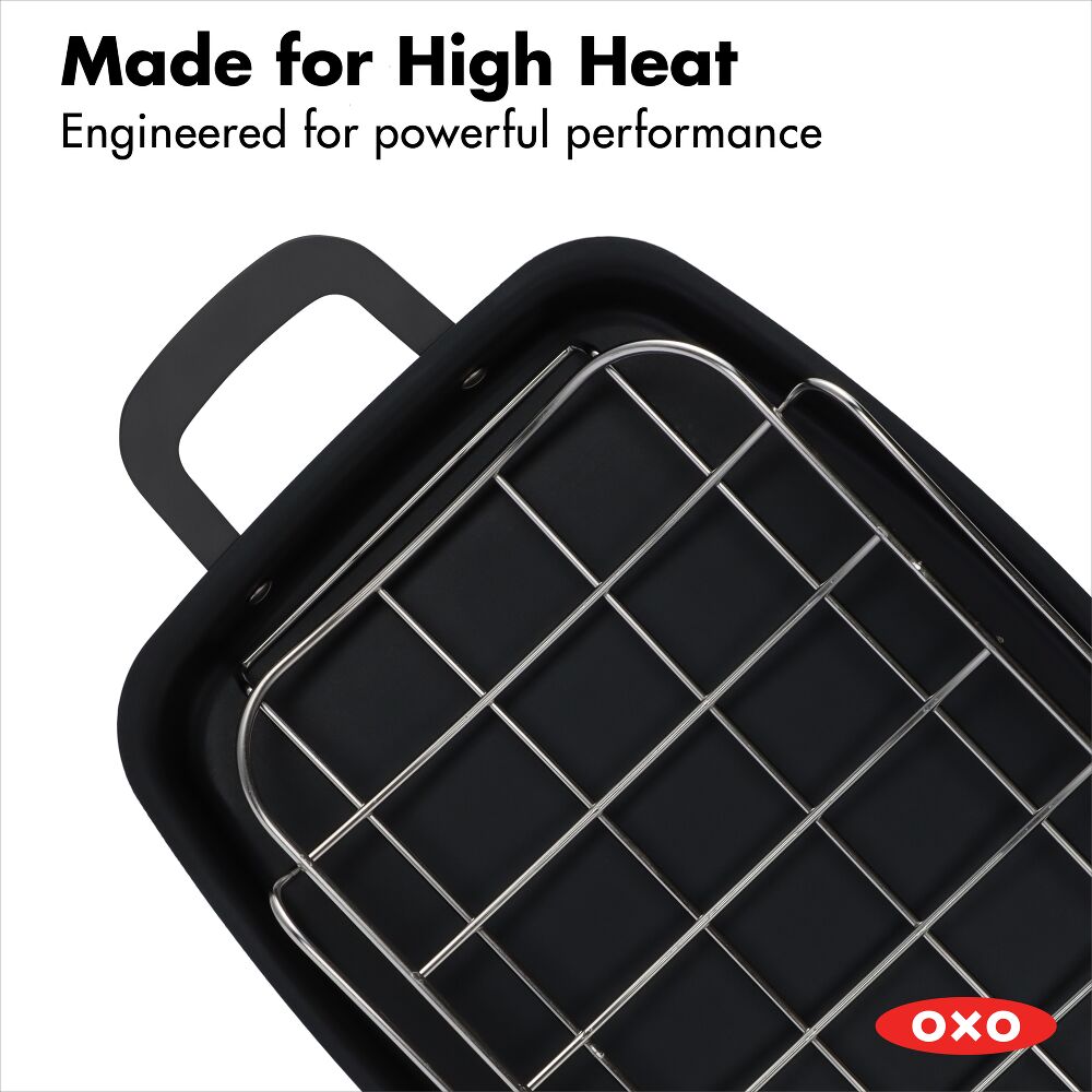 Carbon Steel Obsidian Series Roaster with Rack D8