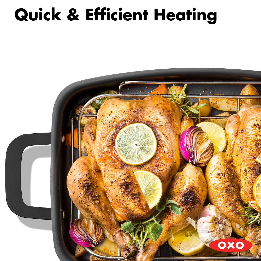 Carbon Steel Obsidian Series Roaster with Rack D8