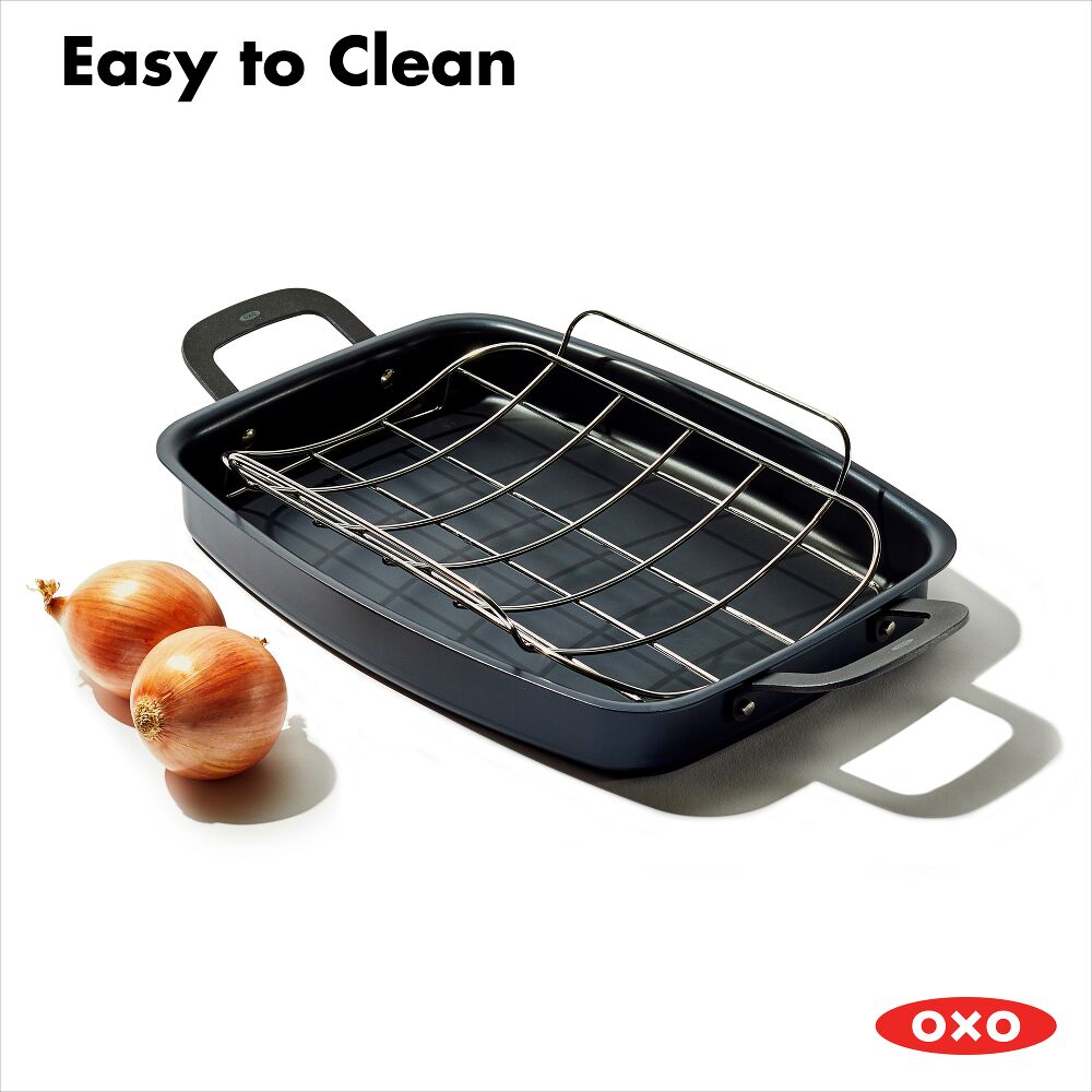 Carbon Steel Obsidian Series Roaster with Rack D8