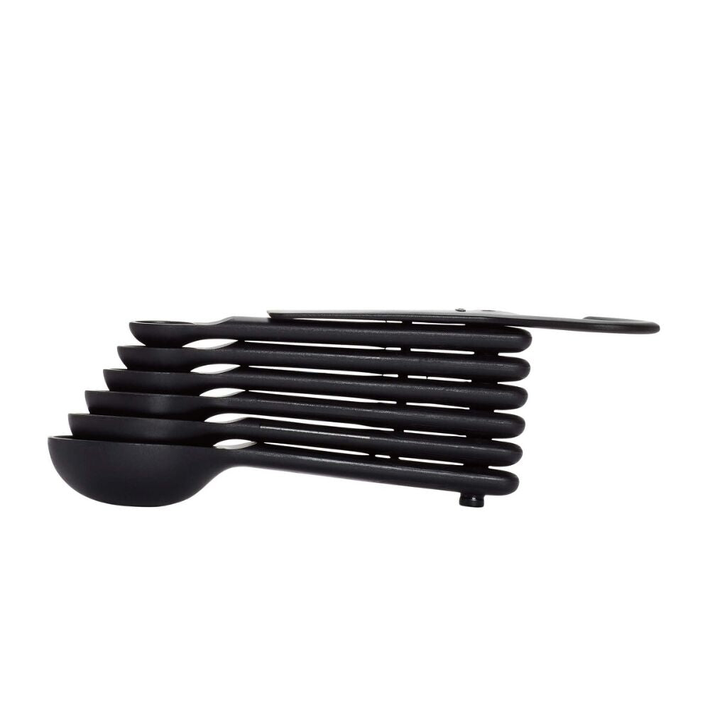 7 Piece Plastic Measuring Spoons - Black V2