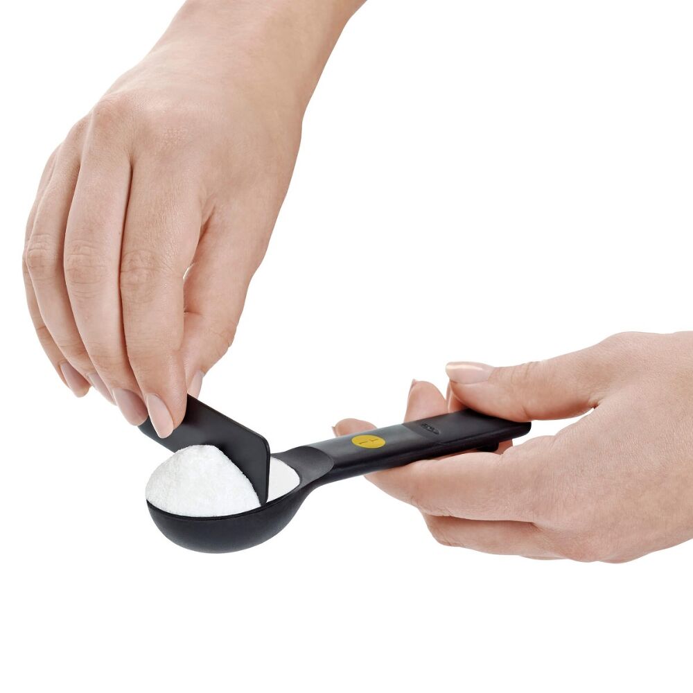 7 Piece Plastic Measuring Spoons - Black V2