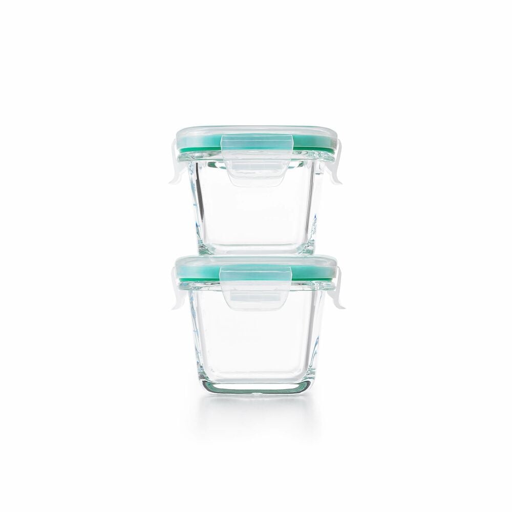 4 Piece Smart Seal Glass Mini Square Container Set U2
