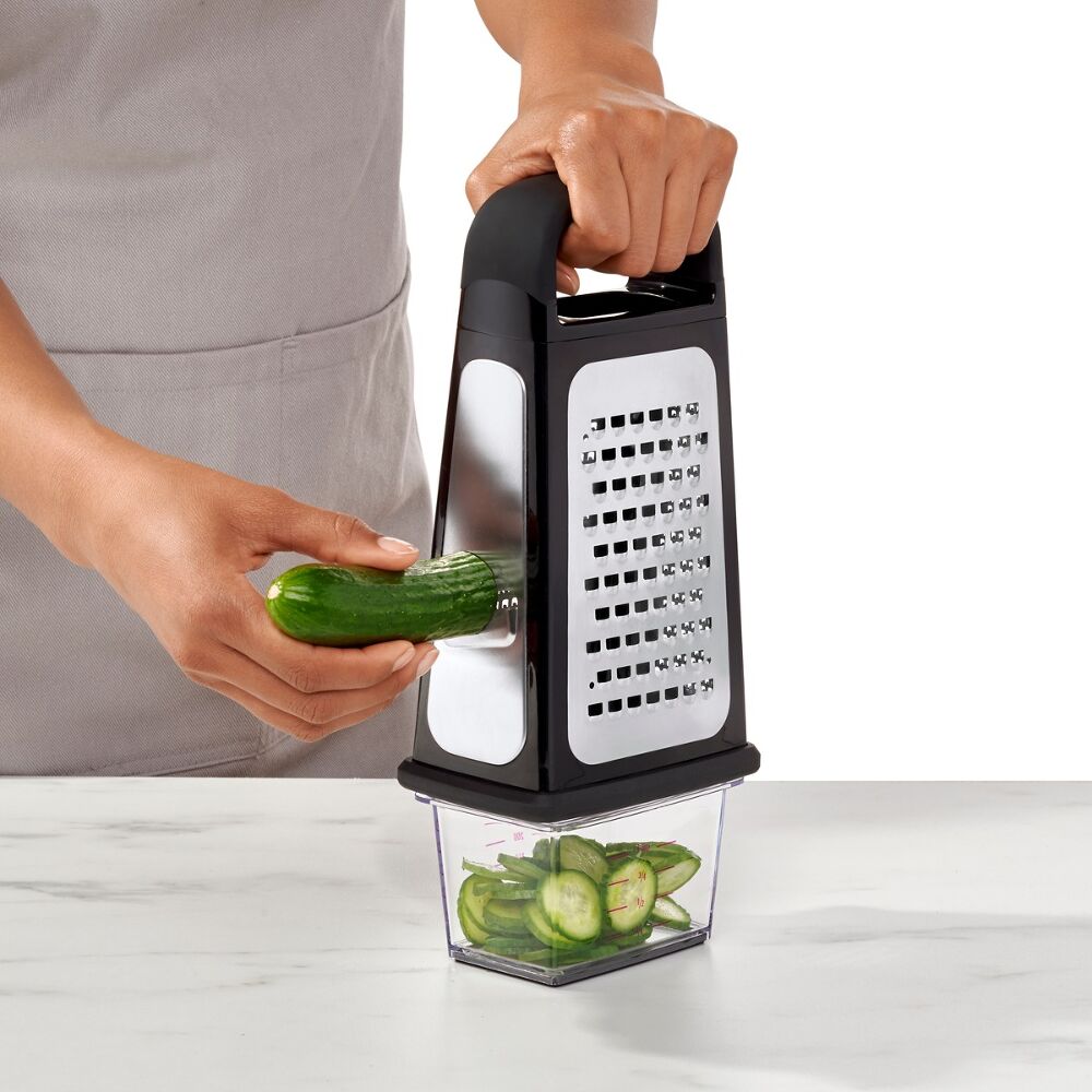 Etched Box Grater With Removable Zester I3