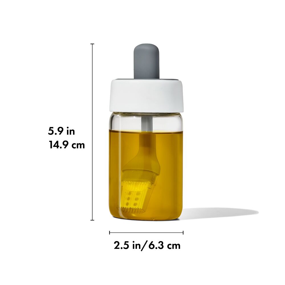 Glass Oil Bottle and Silicone Brush Set M4