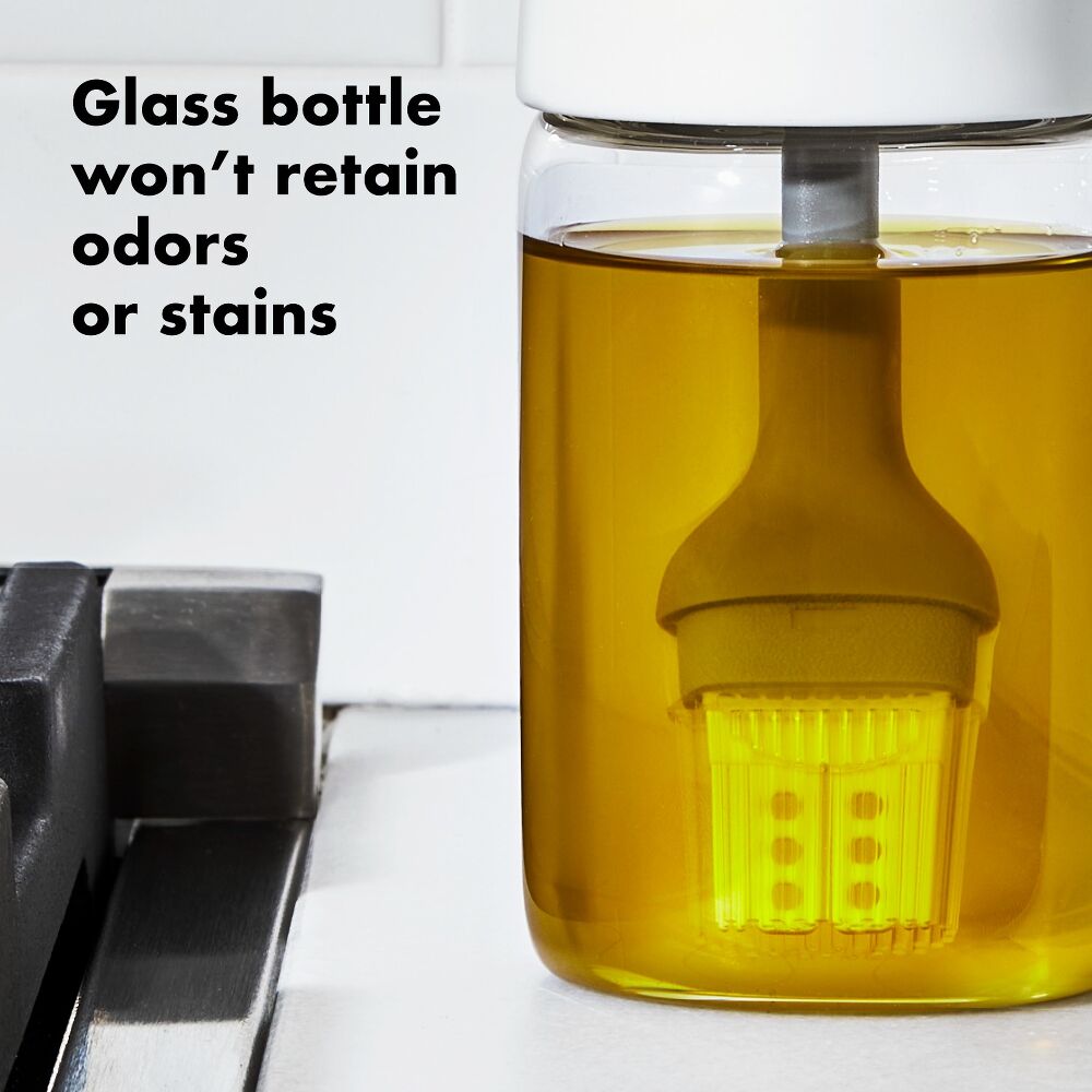 Glass Oil Bottle and Silicone Brush Set M4