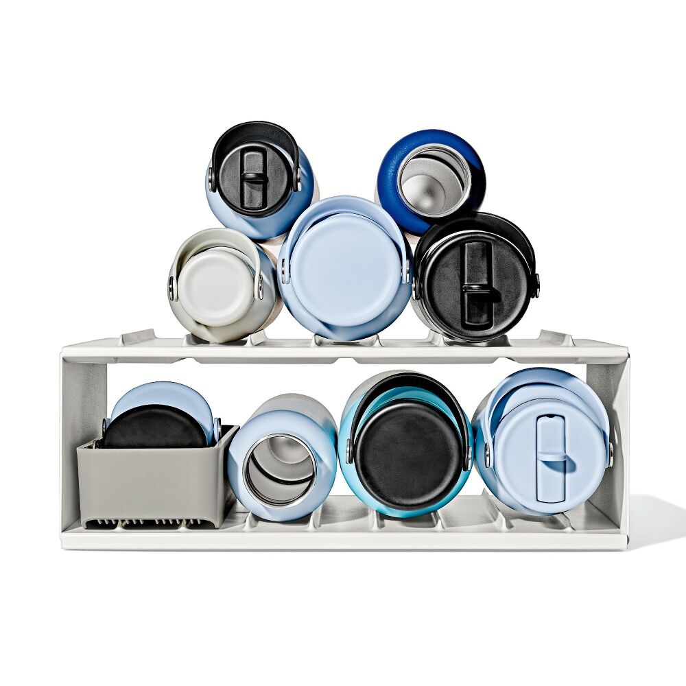 Water Bottle Organizer with Accessory Bin A3