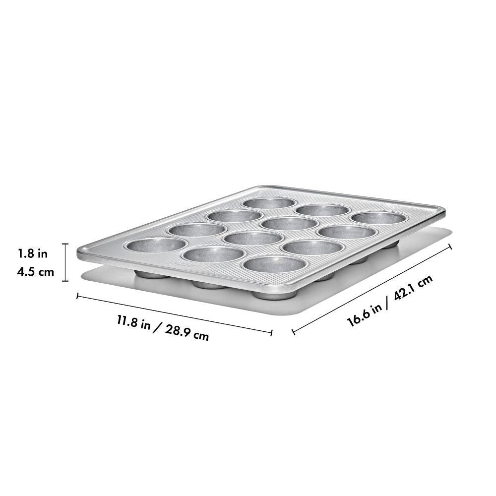 Nonstick Pro Clear Coated 12 Cup Muffin Pan H0