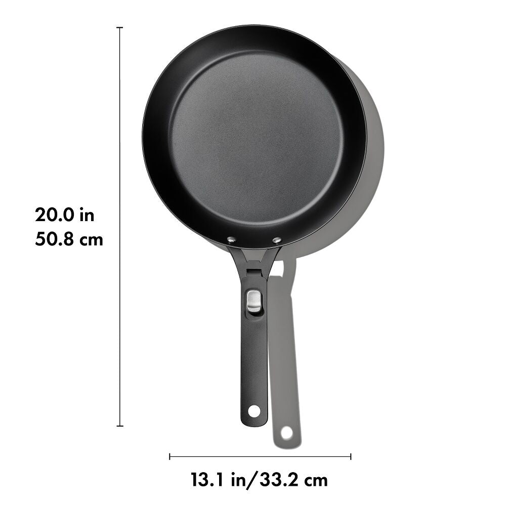 Outdoor 12-inch Carbon Steel Pan with Removable Handle F6