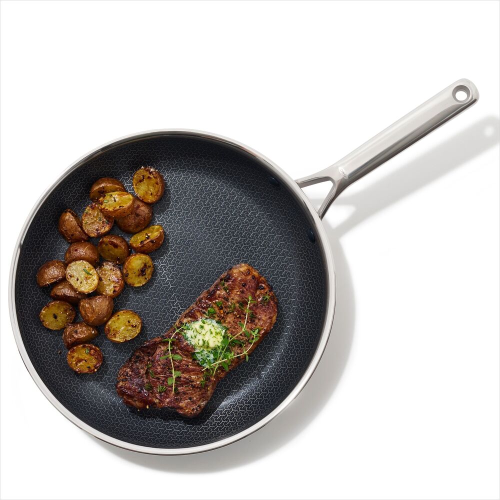 Trident Hybrid Non-Stick Stainless Steel 12 in Fry Pan X3