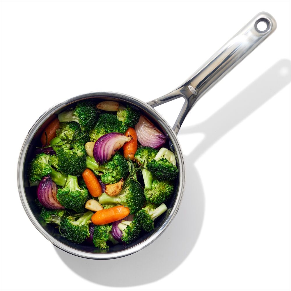 Trident Hybrid Non-Stick Stainless Steel 2.5 Qt Saucepan with Lid M9