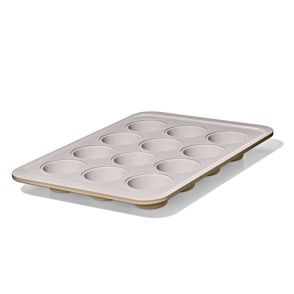 Non-Stick Pro Ceramic Coated Metal Bakeware 12 Cup Muffin Pan K0