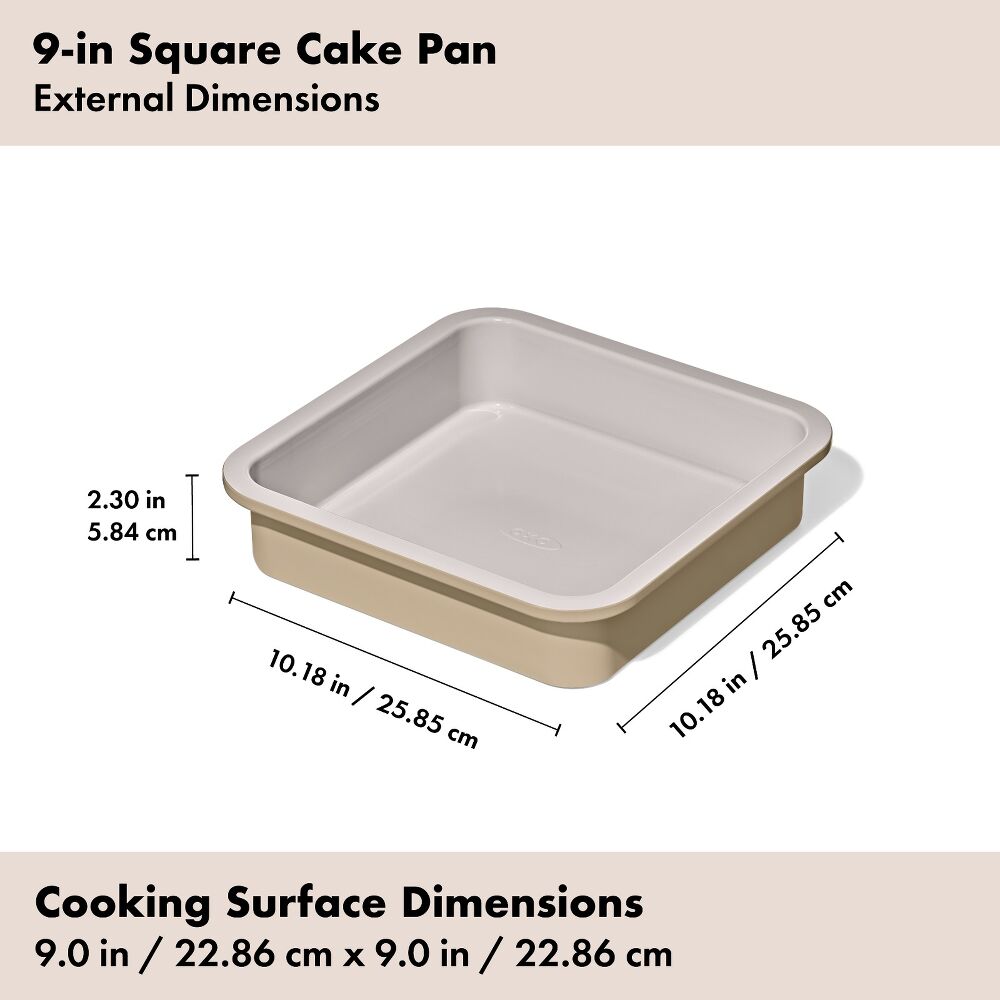 Non-Stick Pro Ceramic Coated Metal Bakeware 9” Square Cake Pan H2