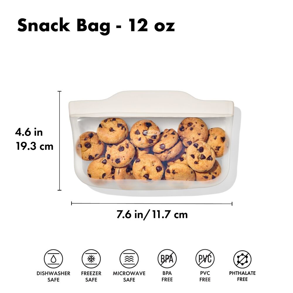 Silicone Reusable Bag - Snack Bag (12 oz) - Oat F0
