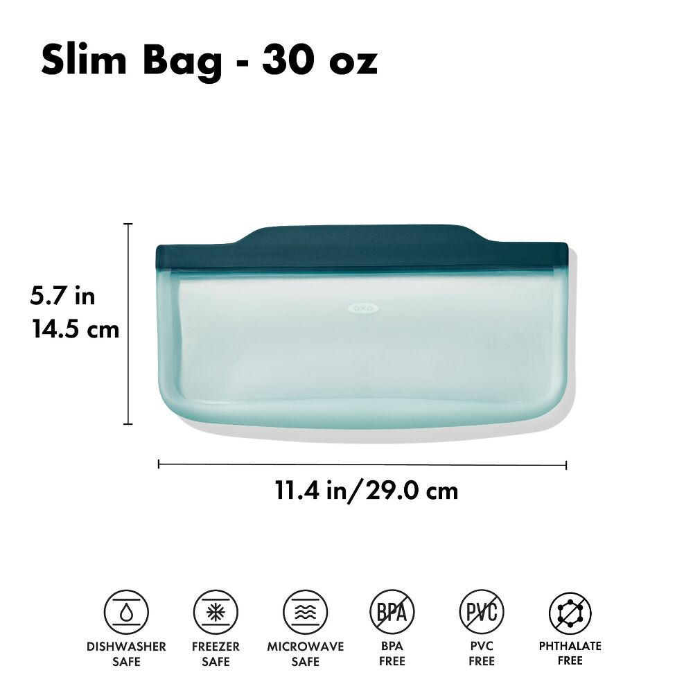 Silicone Reusable Bag - Slim Bag (20 oz) - Lagoon T8