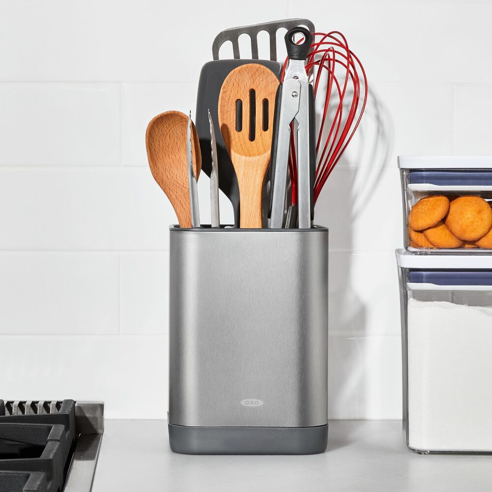 Adjustable Stainless Steel Utensil Holder - Small O9