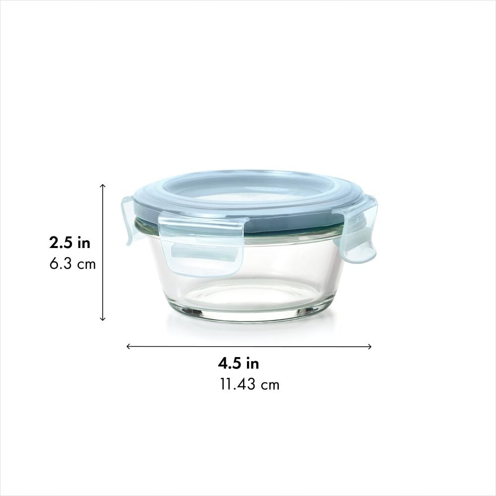 Smart Seal 1-Cup Glass Round Container - Arctic Blue V8