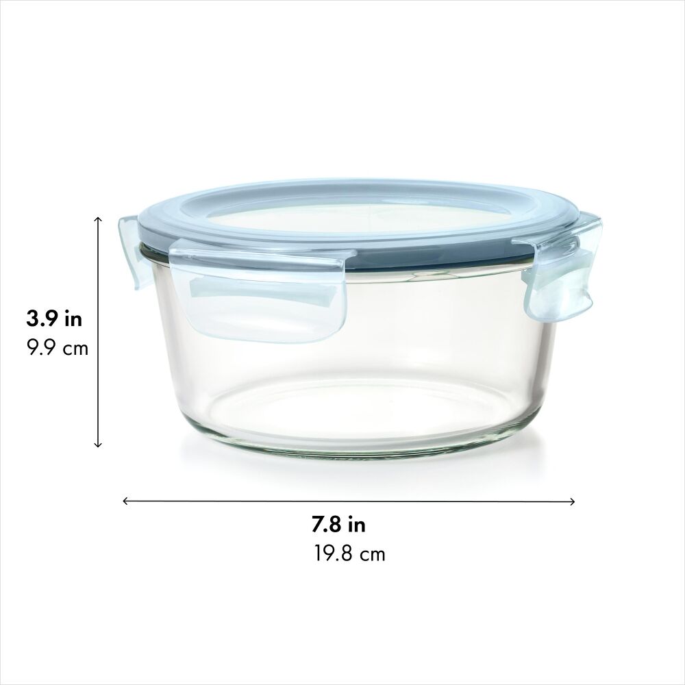 Smart Seal 7-Cup Glass Round Container - Arctic Blue T2