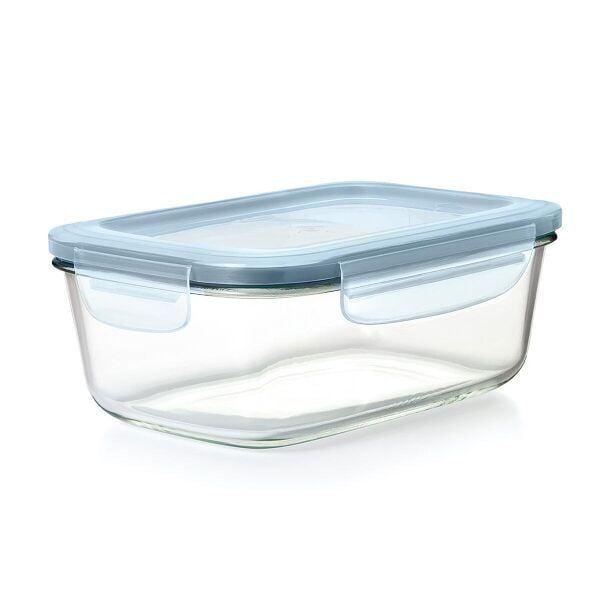 Smart Seal 8-Cup Glass Rectangle Container - Arctic Blue E3