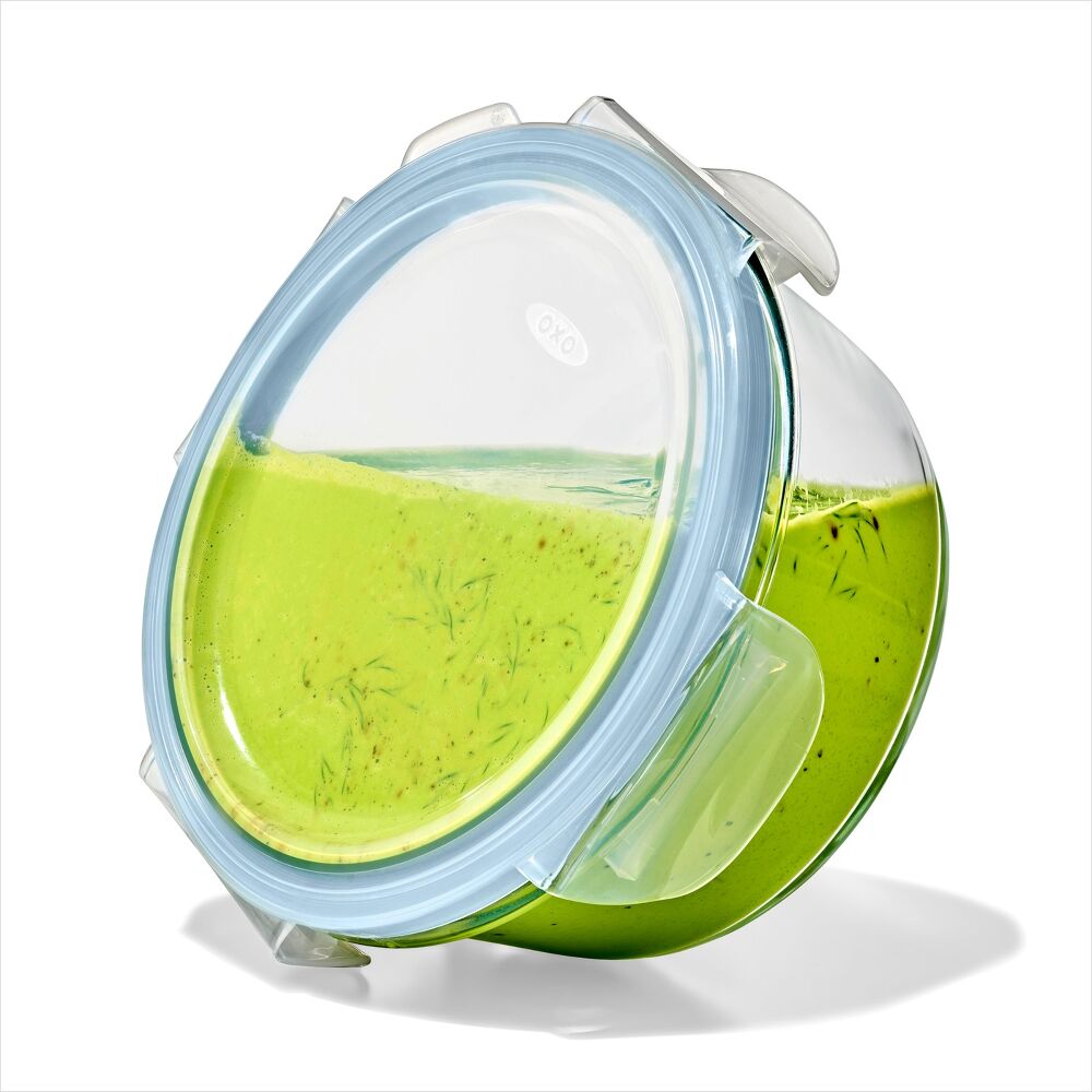 Smart Seal 7-Cup Glass Round Container - Arctic Blue T2