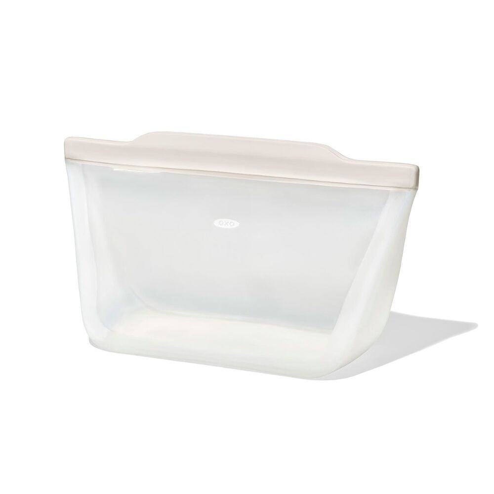 Silicone Reusable Bag - Stand-Up Half Gallon (64 oz) - Oat J9