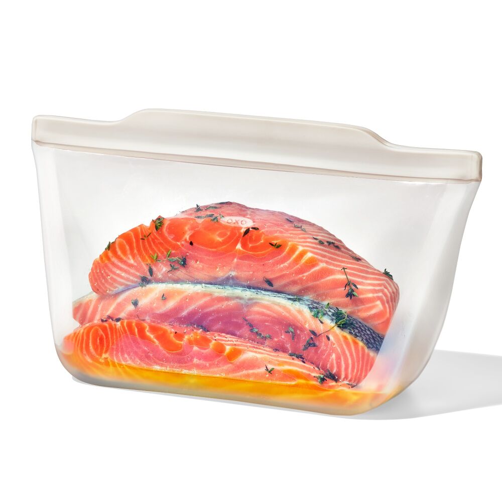 Silicone Reusable Bag - Stand-Up Half Gallon (64 oz) - Oat J9