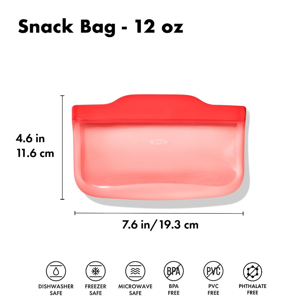 Silicone Reusable Bag - Snack Bag (12 oz) - Watermelon V5