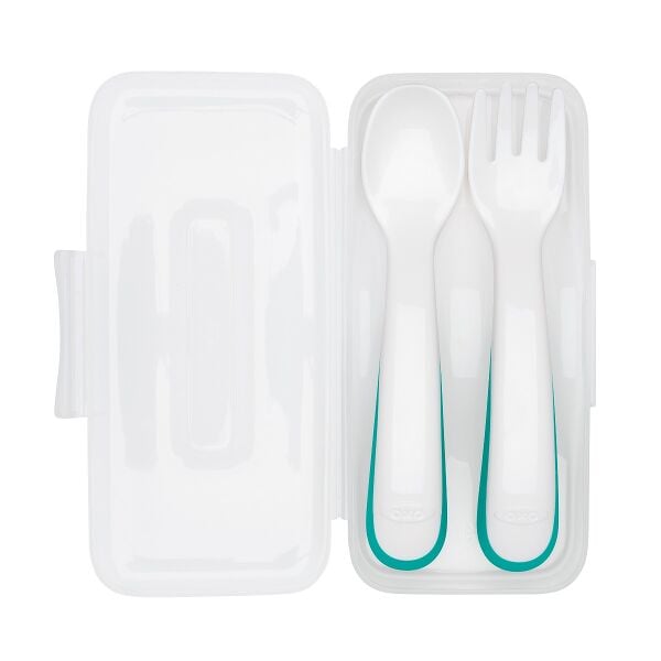 On-the-Go Plastic Fork and Spoon Set with Travel Case T8