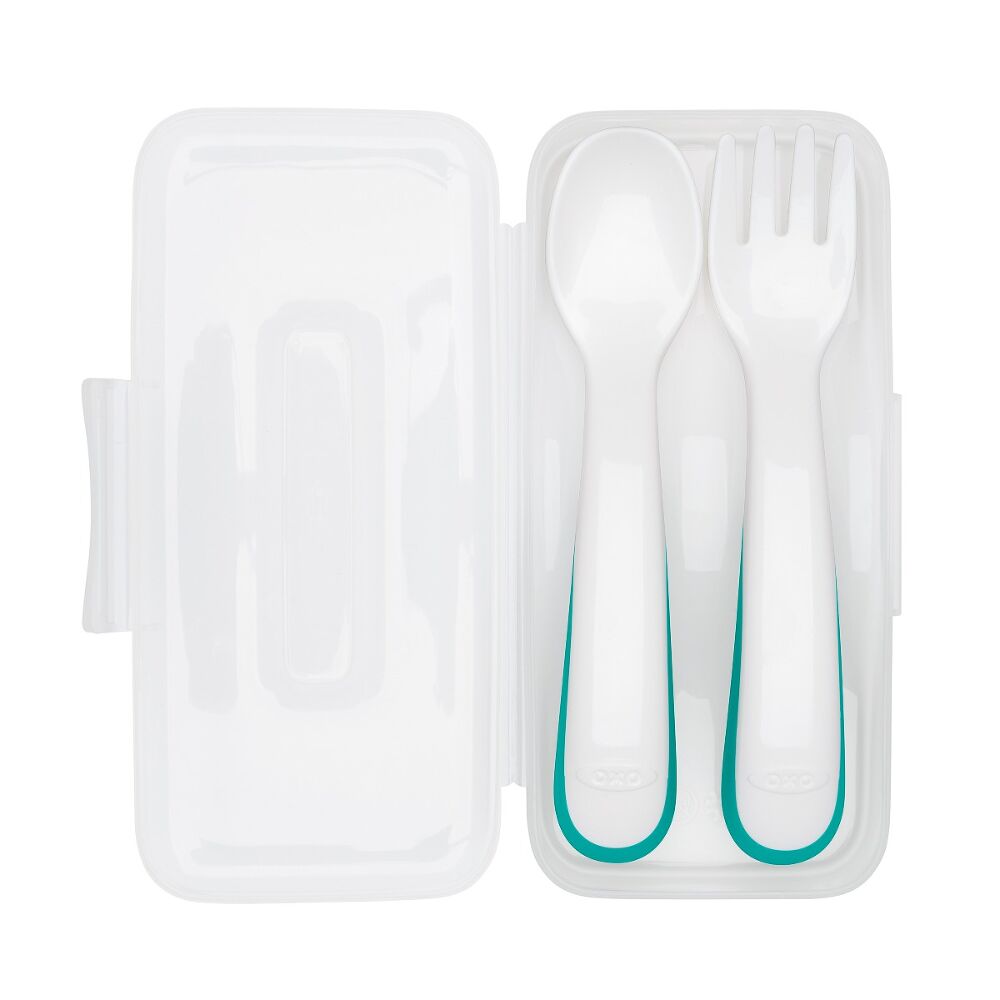 On-the-Go Plastic Fork and Spoon Set with Travel Case T8
