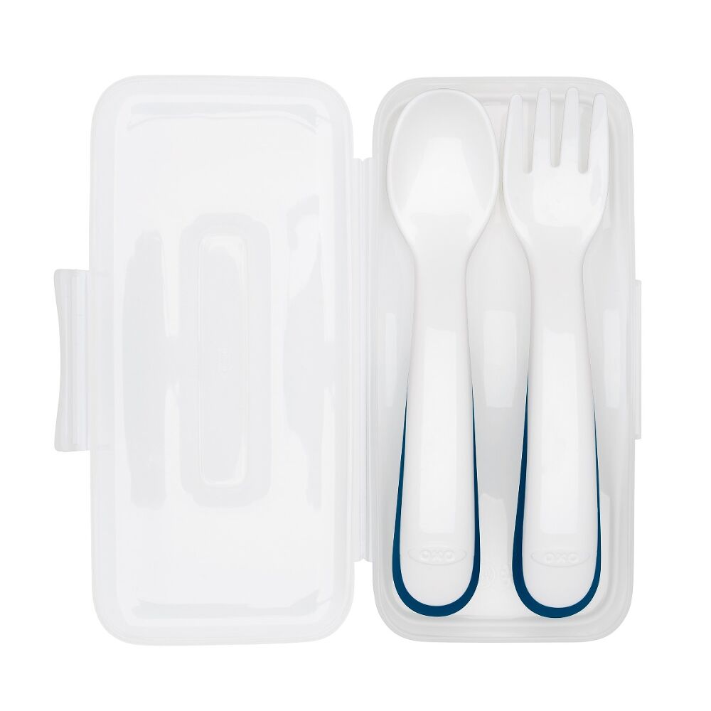 On-the-Go Plastic Fork and Spoon Set with Travel Case S1