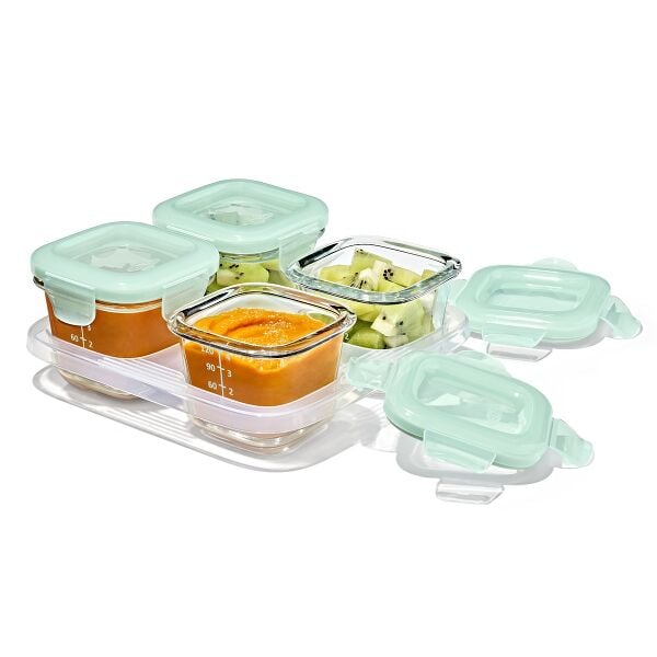 Glass Baby Blocks Food Storage Containers (4 oz) - Opal A0