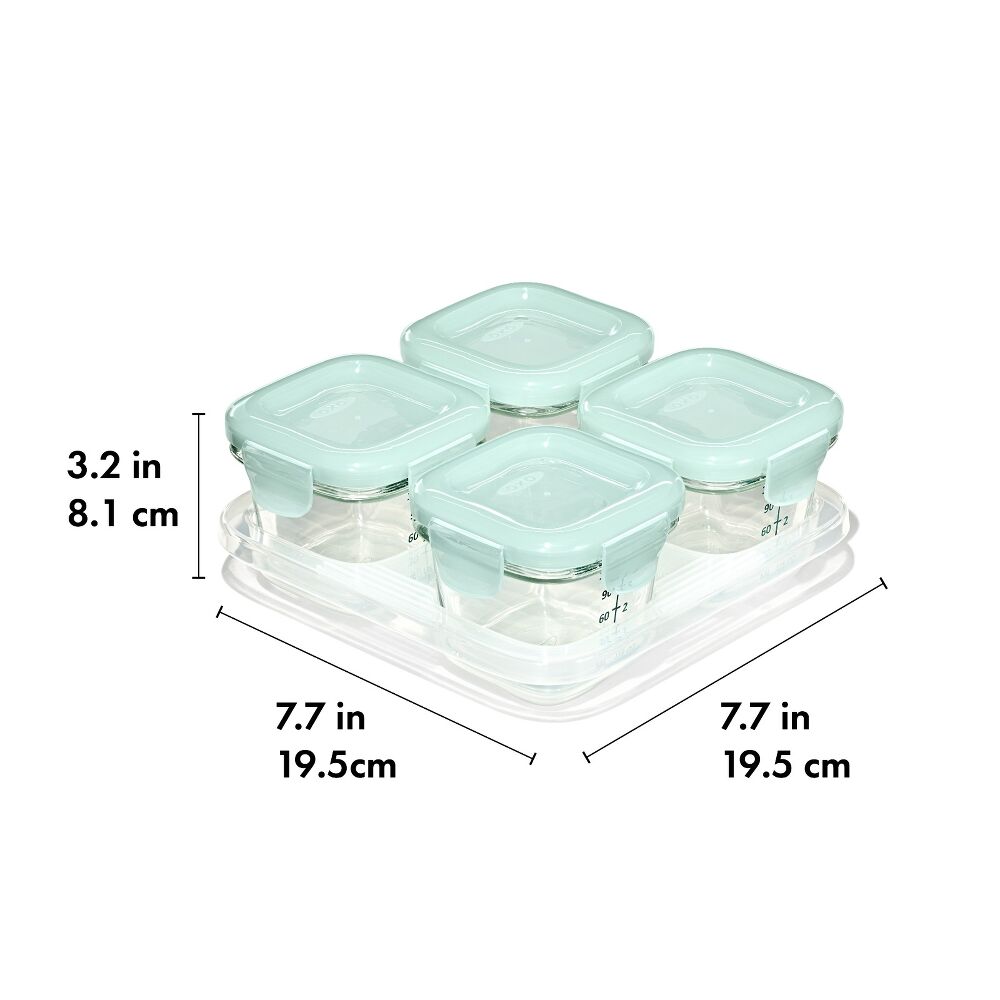 Glass Baby Blocks Food Storage Containers (4 oz) - Opal A0