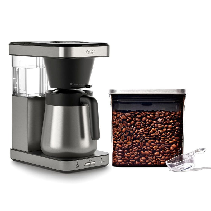 8-Cup Coffee Maker & Steel Coffee POP Container (1.7 Qt) with Scoop Bundle A6