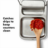 Stainless Steel Spoon Rest with Lid Holder E1