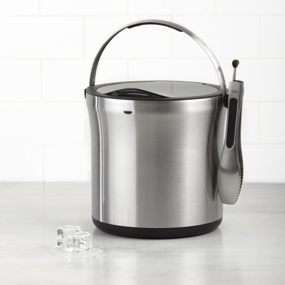 Steel Ice Bucket & Tong Set L7