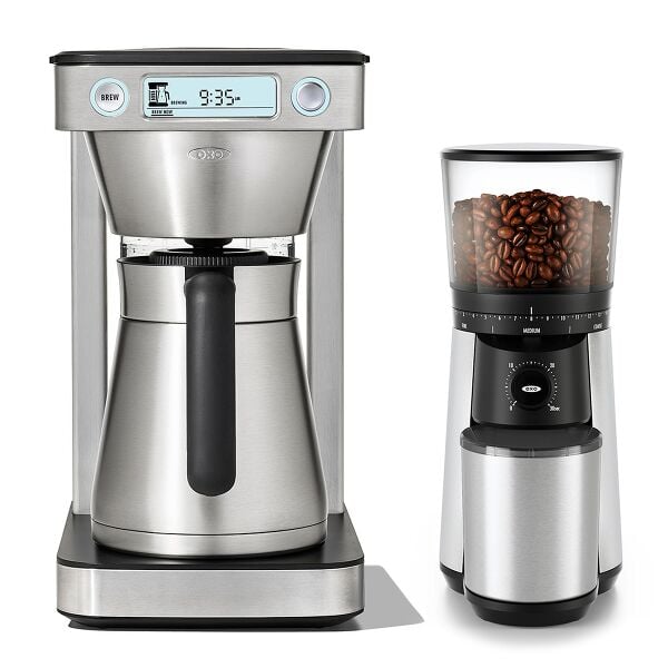 12-Cup Coffee Maker with Podless Single-Serve Function & Conical Burr Coffee Grinder Bundle B5