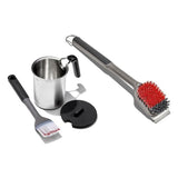 Grilling Basting Pot and Brush Set & Nylon Grill Brush for Cold Cleaning Bundle H5