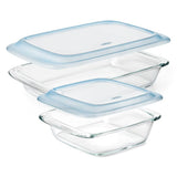 Glass Baking Dish with Lid (2.0 Qt) & Glass Baking Dish with Lid (3.0 Qt) Bundle V7