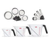 3 Piece Angled Measuring Cup Set & Stainless Steel Measuring Cups and Spoons Set Bundle G9