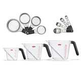 3 Piece Angled Measuring Cup Set & Stainless Steel Measuring Cups and Spoons Set Bundle G9