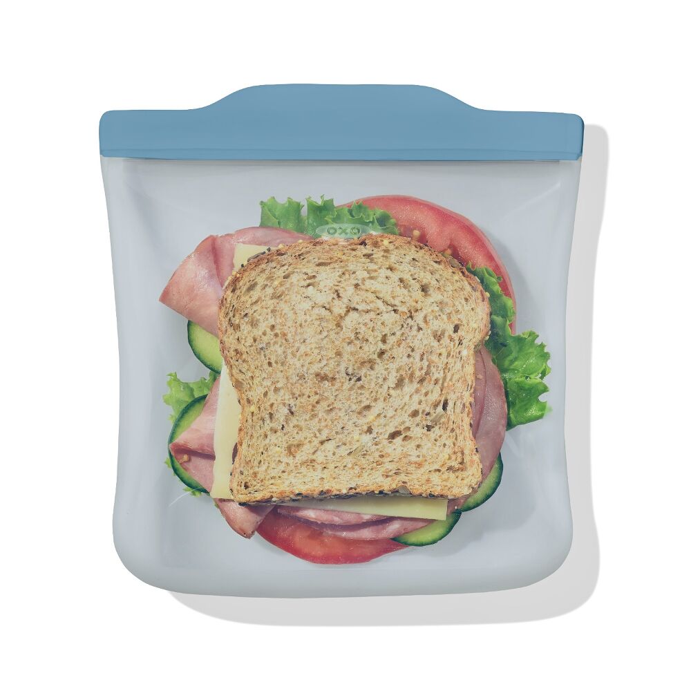 Silicone Reusable Bag  Sandwich (28 oz) - Ocean Blue C4