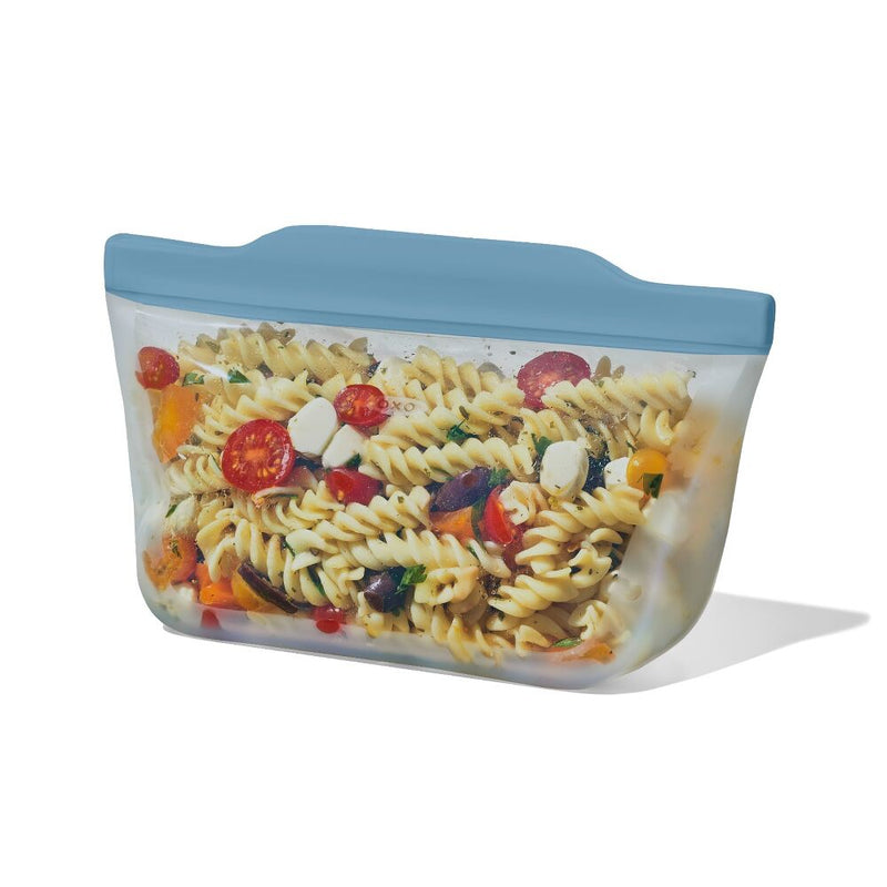 Silicone Reusable Bag  Stand-Up Quart (32 oz) - Ocean Blue J3